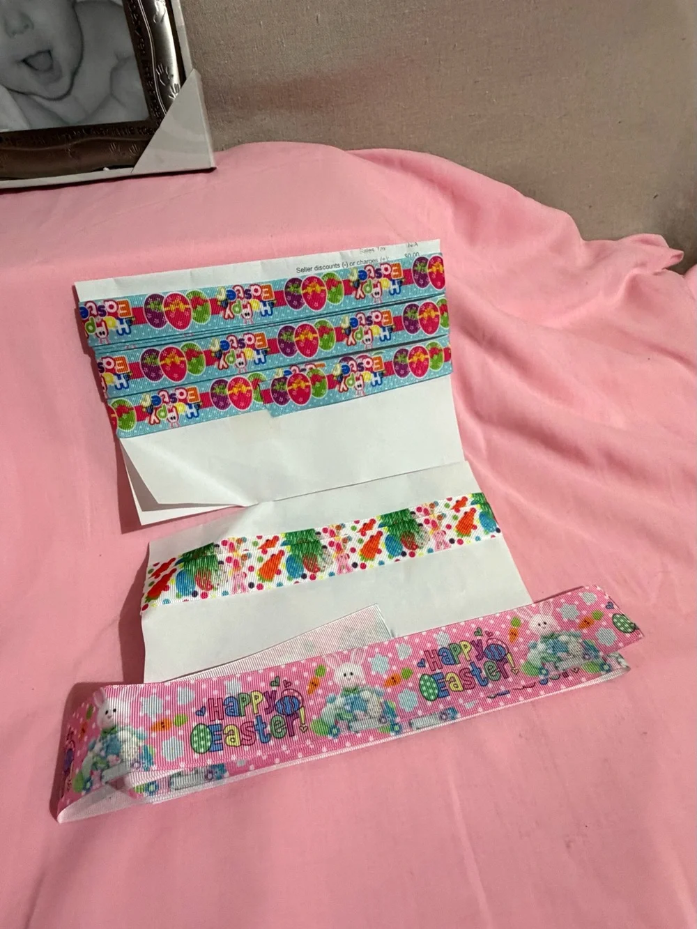 Happy Easter Pink Kids Headband with Bunny & Egg Print